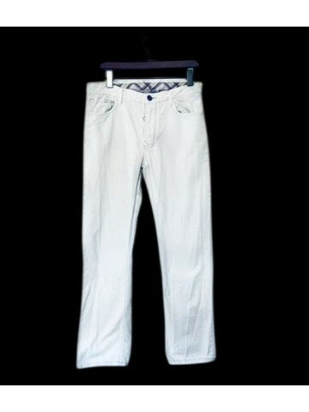 Buffalo Jeans 32R Men's White Straight-Leg Jeans Embroidered Summer Western